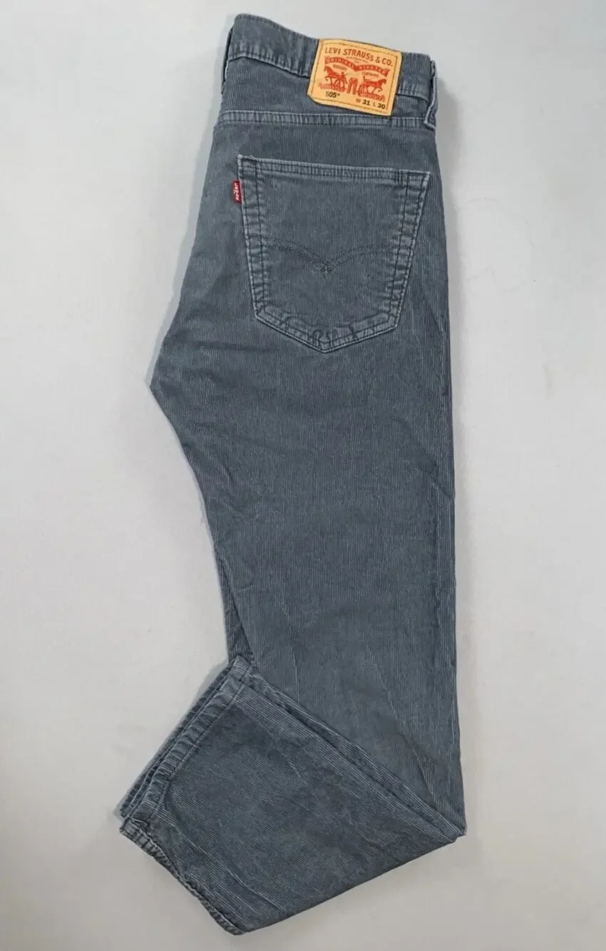Levi's 505 Regular Straight 5-Pocket Corduroy Jeans. Perfectly Faded, 31X28.5.
